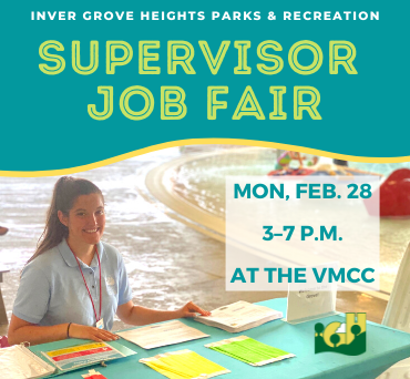 Aquatics Supervisor Job Fair 2022 homepage news flash 370x342px