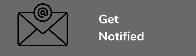 Webpage banner that reads "Get notified" 