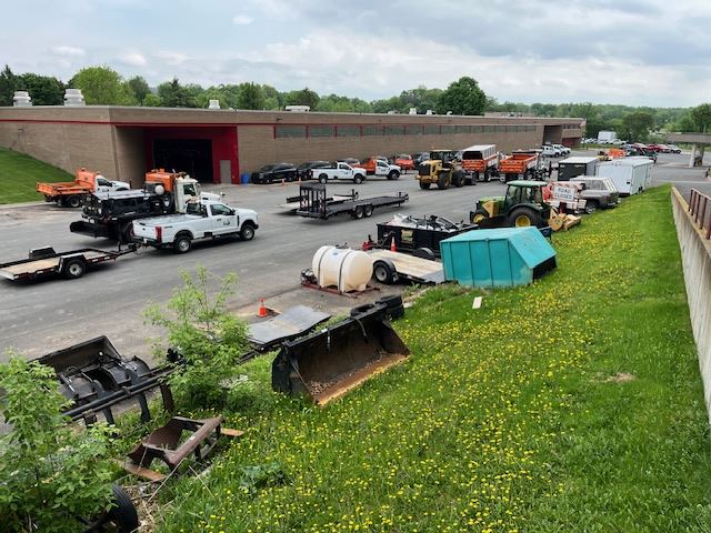 Vehicles Parked Outside Central Maintenance Facility 1