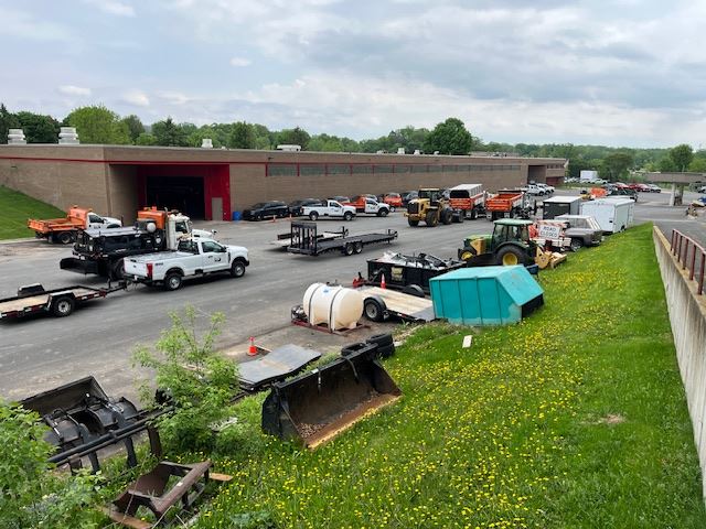 Vehicles Parked Outside Central Maintenance Facility 2