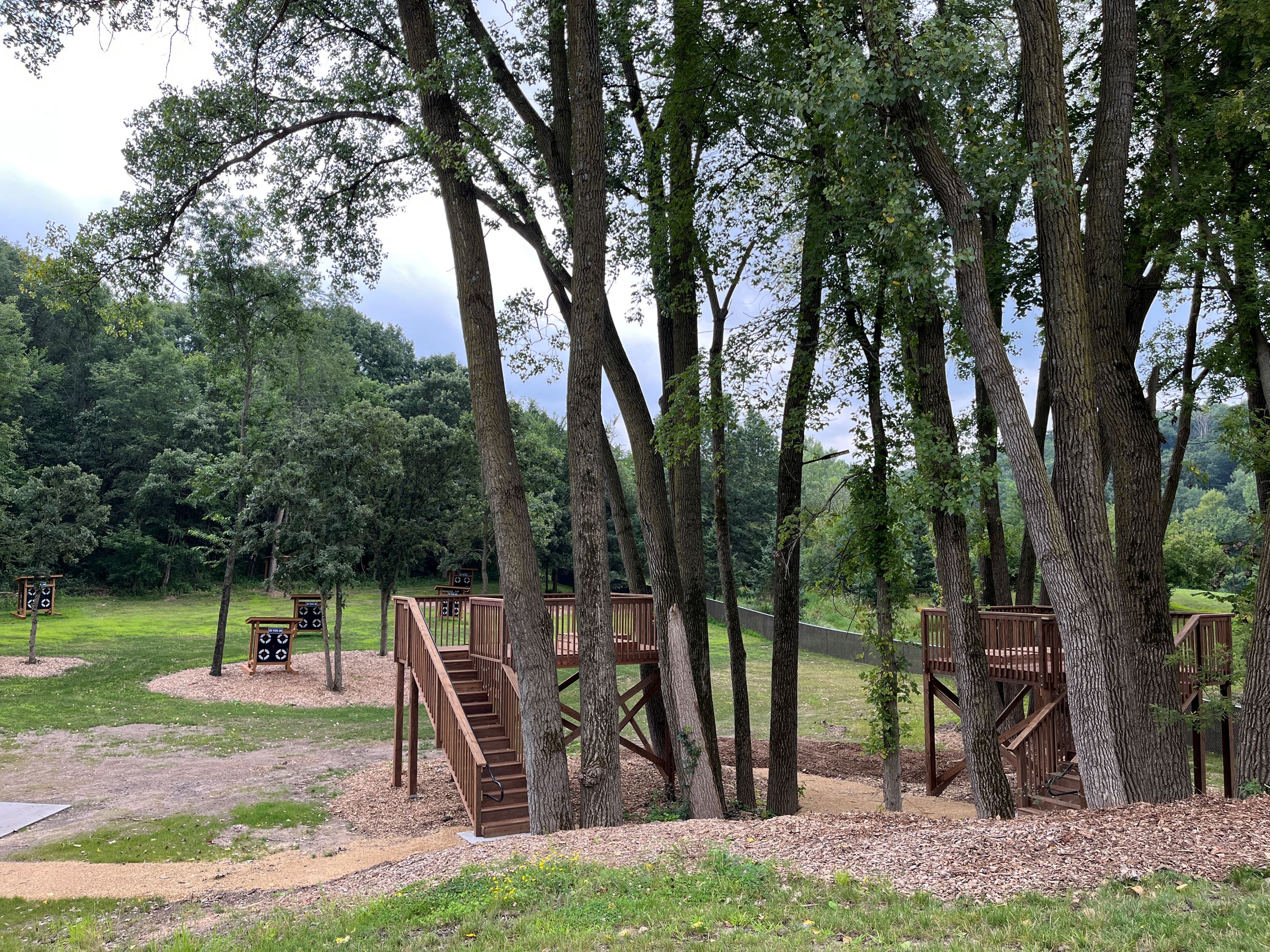 Raised shooting platforms at the South Valley Park archery range