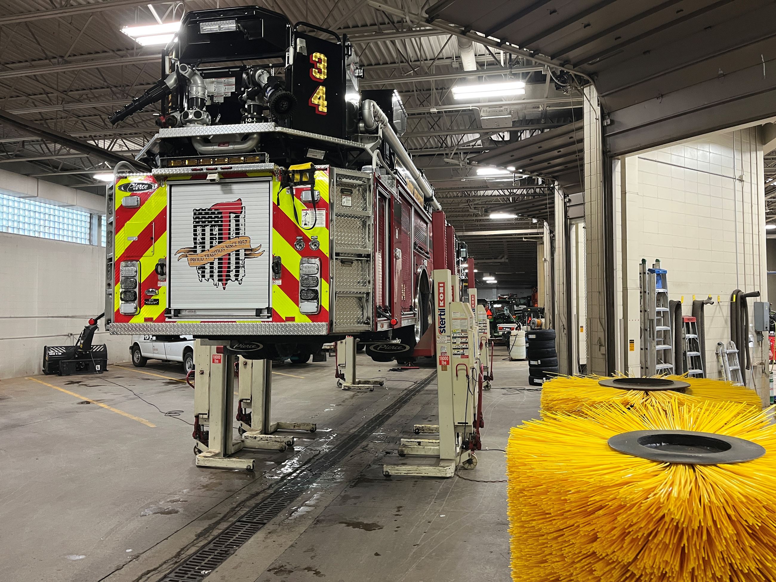 Fire Truck on a Lift