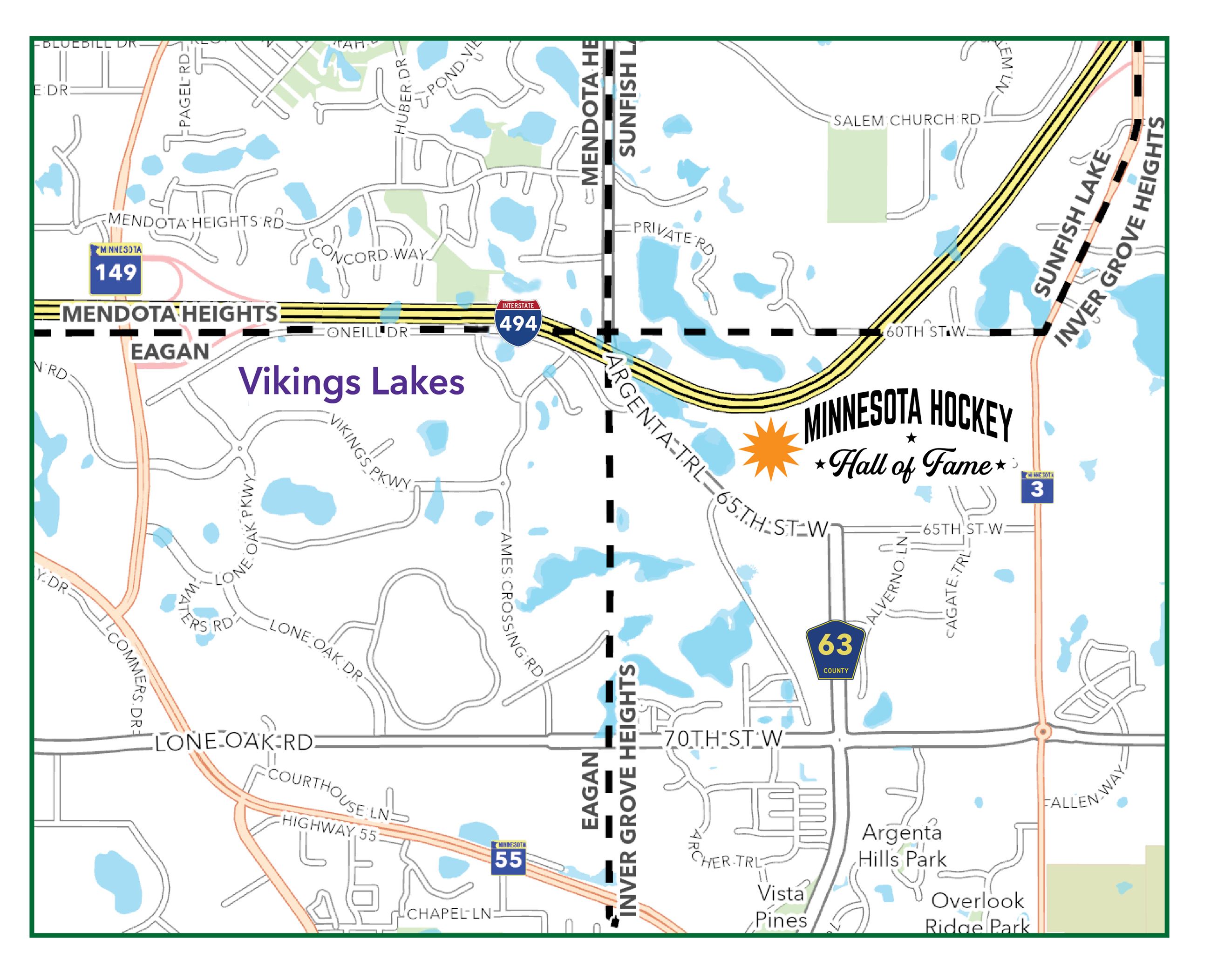 Minnesota Hockey Hall of Fame Location Map 